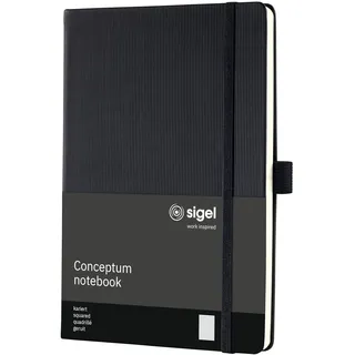 Sigel Notizbuch Conceptum A5 kariert, schwarz Hardcover 194 Seiten, 1 St.
