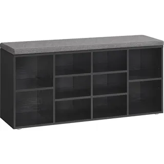 VASAGLE Schuhregal 30 x 104 x 48 cm gepolstert / ebenholzschwarz