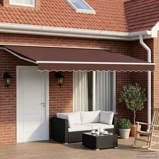 vidaXL Manuell einziehbare Markise Braun 5 x 3 m - Weiß