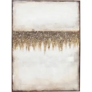 Kare Design Leinwandbild Abstract Fields, Beige, Wandbild, Wandkunst, Abstrakt, mit Holz Rahmen, Handgemalt, 75x55 cm