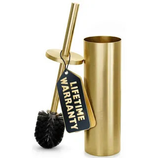 Edelstahl Toilettenbürste und Halter für Badezimmer WC Schüssel Reiniger Bürsten-Set, (Gebürstetes Gold) Novsix