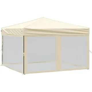 vidaXL Partyzelt Faltbar mit Seitenwänden Creme 3x3 m - Creme