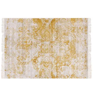 Beliani Vintage-Teppich Boyali 200/140 cm , Beige , Naturmaterialen , Orientalisch , Rechteckig , 140x200 cm , Teppiche und Böden, Teppiche, Vintageteppiche