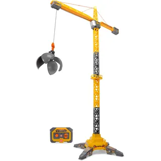 DICKIE Toys - RC Titan Crane (150 cm) - Ferngesteuerter Spielzeug-Kran mit 360°-Drehung und interaktivem Zubehör, Spielkran mit Fernbedienung und Licht für Kinder ab 3 Jahre, inkl. Batterien