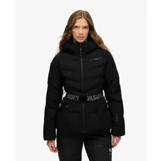 Superdry für Damen. WS110178A Luxe Belted Ski Jacket schwarz (L), Lässig, Sportlich, Polyester, Schnee