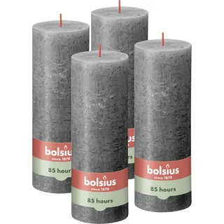 Bolsius Rustik Stumpenkerzen 19 cm anthrazit 4 St.