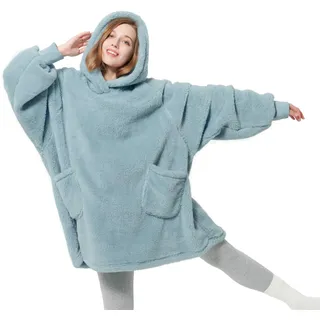 BEDSURE Hoodie Decke mit Ärmeln Kuschelpullover - Tragbare Decke zum Anziehen Erwachsene Grün, Warm Kuscheldecke mit Ärmeln 95x85 cm weich Ärmeldecke als Geschenke für Frauen Freundin Mütter