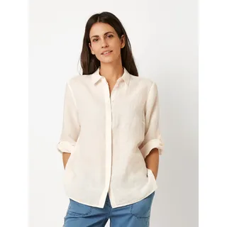 Klassische Bluse TONI "Clay 3/4-Arm", Damen, Gr. 46, sanftes weiß, Web, Obermaterial: 100% Leinen, unifarben, regular fit Po-bedeckend, mit Riegel, Blusen Klassische Bluse, aus sommerlicher Leinenqualität