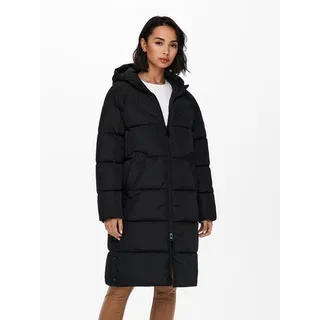 ONLY Steppmantel »ONLAMANDA LONG PUFFER COAT«, mit Kapuze, schwarz