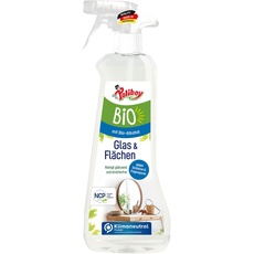 Bild Bio Glas und Flächenreiniger - für eine glänzende und streifenfreie Reinigung von spiegelnden Oberflächen - Vegan - Sprühflasche - 500 ml - Made in Germany