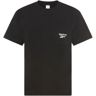 Reebok T-Shirt "LEX SMALL LOGO CRW SS POCKET TEE" mit Rundhalsausschnitt, aus Baumwolle, normale Länge, schwarz