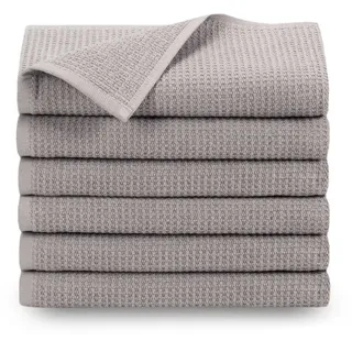 Zollner Handtücher, 6er-Set, 50x100 cm, 100% Baumwolle, Grau , Textil , 50x100 cm , Oeko-Tex® Standard 100 , Heimtextilien, Badtextilien, Handtücher
