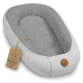 Babynest Neugeborene Nestchen Baby 50x90cm - Kokon Handmade zweiseitig aus Baumwolle Waffel mit Babynestchen Galaxie