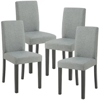 [en.casa] Esszimmerstuhl Hamburg Textil Hellgrau 4er Set