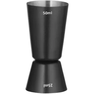 HENDI Barmaß, Messbecher, Doppelmaß: 2,5cl und 5,0cl, ø45x(H)86mm, Schwarz