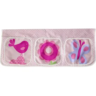 Homestyle4u Betttasche Stofftasche für Hochbett Bettzubehör Hängetasche Tasche Kinderbett - Rosa