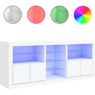 Sideboard mit LED-Leuchten Weiß 181,5x37x67 cm - Weiß