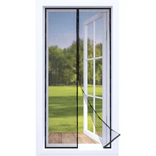 EasyMaxx Fliegengitter Tür mit Magnetverschluss 100 x 210 cm Schwarz