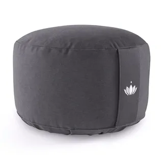 Lotuscrafts® Meditationskissen, Extra-hoch mit 20 cm Sitzhöhe, Yoga Kissen mit Dinkelfüllung, Yogakissen Rund, Bodenkissen Rund, Yogakissen Meditationskissen, Bezug waschbar, GOTS Zertifiziert
