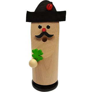 Hess Holzspielzeug 40019 - Räuchermann aus Holz, Räucherfigur Glücksbringer, ca. 13 cm, Dekoration für die Advents- und Weihnachtszeit aus dem Erzgebirge