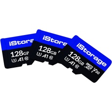 3 Pack iStorage microSD Card 128GB, Encrypt Data stored on iStorage microSD Cards Using datAshur SD USB Flash Drive, Compatible with datAshur SD Drives only