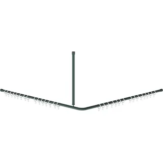 KWC Vorhangstange, MEDCARE, Edelstahl, Grau, 1500x600x1500 mm, Ringe Weiß - Grau, Weiß