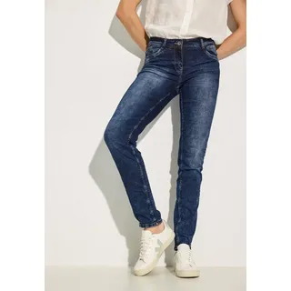 Cecil 5-Pocket-Jeans CECIL "Style Scarlett", Damen, Gr. 30, Länge 30, blau (mid blau wash), Denim/Jeans, Obermaterial: 84% Baumwolle, 14% Polyester, 2% Elasthan, slim fit lang, Jeans 5-Pocket-Jeans, im Casual Fit, Topseller