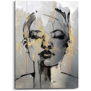 reinders Wandbild 50 x 70 cm Golden Face Leinen Gold