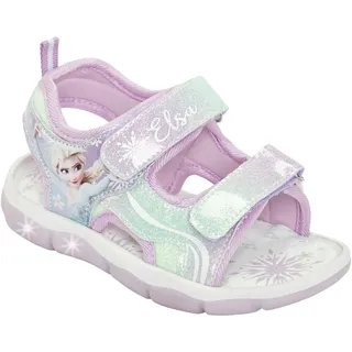 Sandale DISNEY "FROZEN", Mädchen, Gr. 30, lila, Synthetik, Schuhe Sandale, mit cooler Blinkfunktion