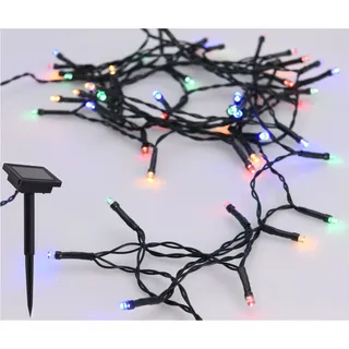 Solar Draht Lichterkette - bunt / mehrfarbig - mit 50 LED - Bunt