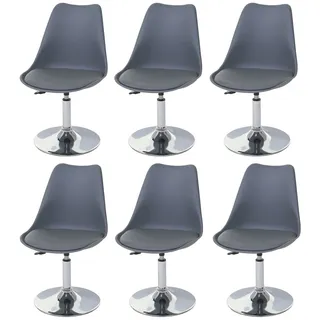 Mendler Esszimmerstuhl Malmö T501 Kunstleder dunkelgrau 6er Set