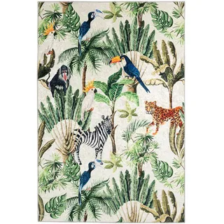 Obsession Flachwebeteppich , Multicolor , Textil , Tier , quadratisch , 120x170 cm , für Fußbodenheizung geeignet , Teppiche und Böden, Teppiche, Webteppiche