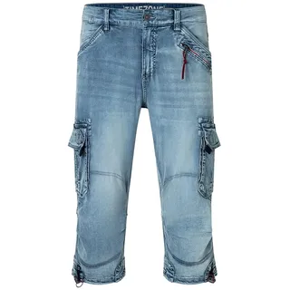 Timezone Herren 3/4 Cargo Jeans Loose MILESTZ Short Mid Waist Loose Fit W30-W40, Größe:W 40, Farbe:T2 50009.3444-03286 Sun Bleach Wash