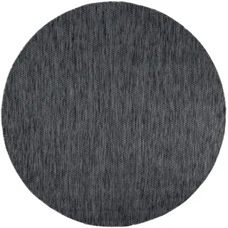 Bruno Banani Teppich »Venezia« rund 4 mm Höhe Flachgewebe, Sisal-Optik, meliert, UV-beständig, Outdoor geeignet, grau