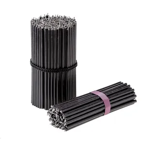 Danilovo Ritual Bienenwachs Kerzen (Schwarze) - Kloster Orthodoxe Kerzen für Gebet, Tischdeko - Ungiftig, Ruß - Tropffrei, Lang, Nachhaltige Produkte, N140, Höhe 16 cm, Ø 5 mm (500 Stück)