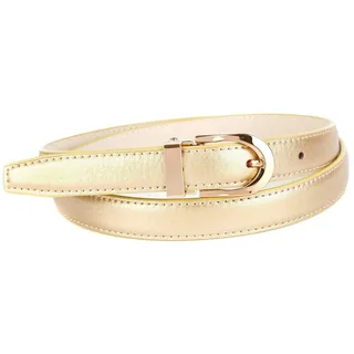 Ledergürtel ANTHONI CROWN, Damen, Gr. 85, gold (goldfarben), Leder, unifarben, Gürtel Ledergürtel, in schmaler Form