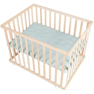 Roba Laufgitter 100x75, roba Style Frosty green , Naturfarben , Holzwerkstoff , Rechteckig , 73x72x98.5 cm , Babymöbel & Kindermöbel, Babyzimmer, Laufgitter