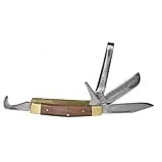 Kerbl Reitermesser mit holzfarbenen Griff, mit versch. 5 Messern