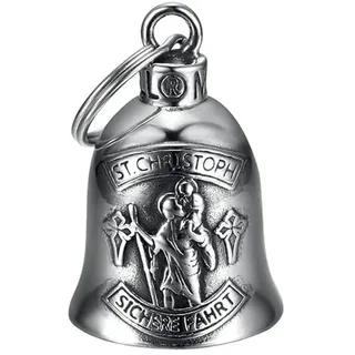 MOCY BELL - Clochette Moto St. ChristophSichere Fahrt Allemand Guardian Gremlin Mocy Bell Acier inoxydable Argent
