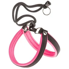 Ferplast Ergonomisches Hundegeschirr AGILA FLUO 2, ausgezeichnete Passform, Kordelzug-Verschluss, weiche Polsterung, A = B 32 ÷ 50 cm 15 mm Pink