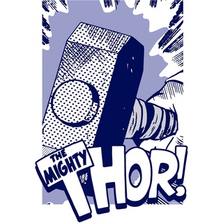 Komar Wandbild »Thor Mjölnir«, (1 St.), Deutsches Premium-Poster Fotopapier mit seidenmatter Oberfläche und hoher Lichtbeständigkeit. Für fotorealistische Drucke mit gestochen scharfen Details und hervorragender Farbbrillanz., blau