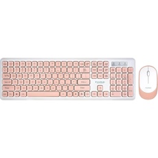 MARVO Tastatur- und Maus-Set »Marvo Wireless/kabellose Tastatur und Maus«, pink