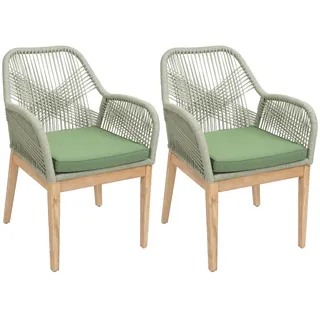 Mendler HWC-H56b Gartenstuhl 58 x 58 x 85 cm grün 2 St.