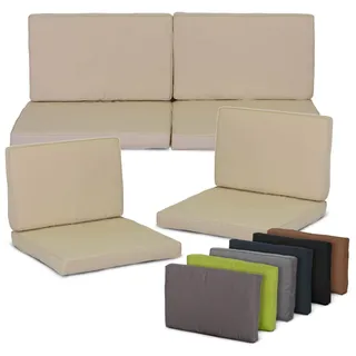 BEO Palettenkissen 8 x 40 x 10 cm beige 8-tlg.