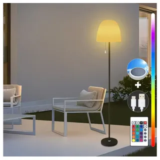 Bawoo Solar Stehlampe Outdoor mit Lichtsensor, IP65 Wasserdicht, USB Aufladbar, Helligkeit Dimmbar Warmweiß und RGB, Kabellose Stehlampe Außen für Terrassen, Garten usw.