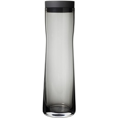 blomus -SPLASH- Wasserkaraffe aus Rauchglas, rauch/dunkelgrau,1Liter Fassungsvermögen, Silikon/Edelstahldeckel, einfache Handhabung (H / B / T: 29,5 x 9 x 9 cm, 63807)