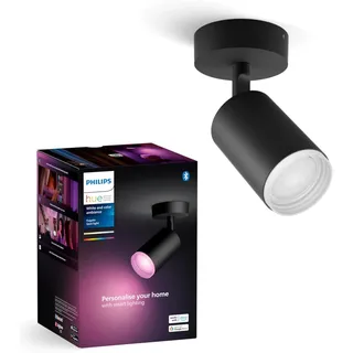 Philips Hue White & Color Ambiance Fugato 1er Spot, schwarz 1x350lm, dimmbar, 16 Mio. Farben, steuerbar via App, kompatibel mit Amazon Alexa (Echo, Echo Dot), neue Generation