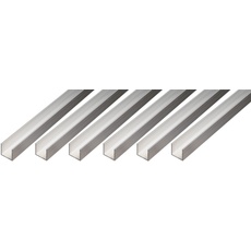 Alberts 498474 U-Profil | Aluminium, natur | 1000 x 20 x 10 mm | 6er Set