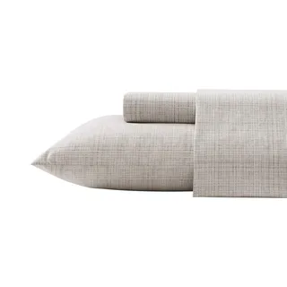 Tommy Bahama - Bettwäsche-Set für King-Size-Betten, Gewaschene Perkal-Baumwolle, weich und atmungsaktiv, Schlafzimmer-Dekor mit tiefen Taschen (Raffia-Leinen, Beige, King)