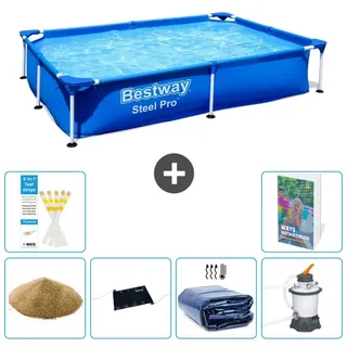 Bestway Steel Pro Rechteckig - 221x150x43 cm - 7-teilig S69 - Blau